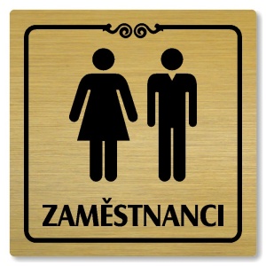 WC zaměstnanci, 118x118mm, zlatá, Texas